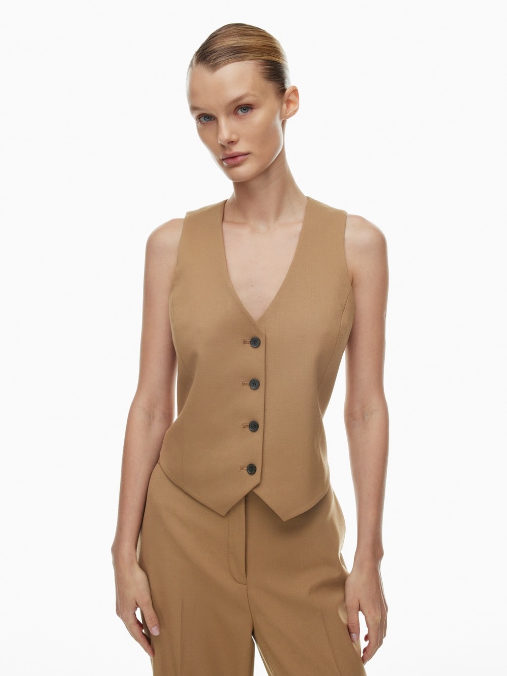 Babaton Tan Deniro Vest Minimalist Earthy Goblincore Cottagecore Feminine Hobbit